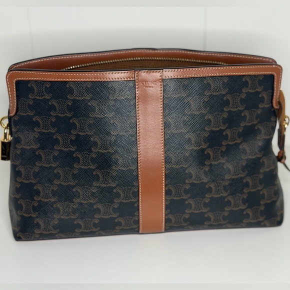 Celine Brown Triomphe Canvas Toiletry Pouch - Picture 11 of 16